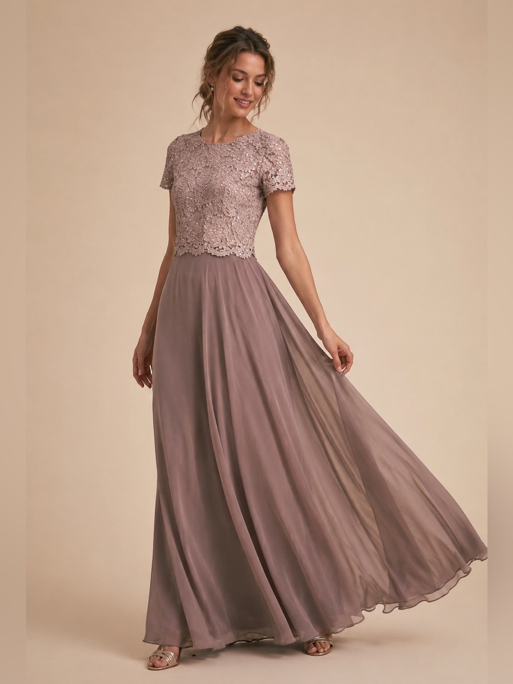 BHLDN Jenny Yoo Hampton Skirt In Pecan Size 2